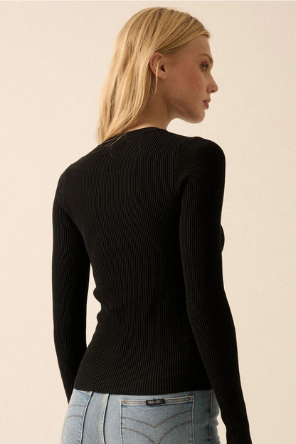 Work From Clothes, Shaper Fit Solid Rib-Knit Top by Promesa USA