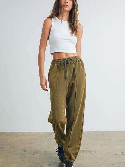 Work From Clothes, French Terry Drawstring Pants by BUTTERMELON